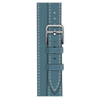 Apple Watch Series 11 Hermes 42 mm Attelage Double Tour Bleu Jean