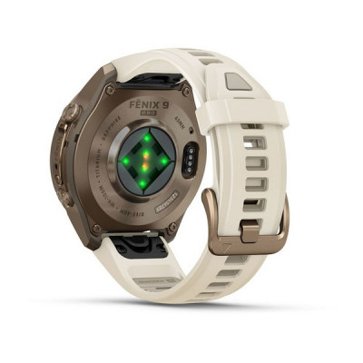 Garmin Fenix 9 Pro 43 мм Autumn Gold Titanium with Cream/French Gray Silicone Band (010-04335-25)