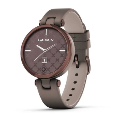 Умные часы Garmin Lily темно-бронзовый безель, корпус цвета Paloma и итальянский кожаный ремешок 010-02384-B0