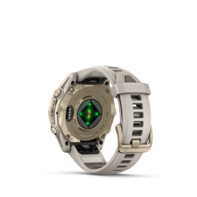 Garmin Fenix 8 Amoled Sapphire 43 мм – Золотистый, дымчато-серый ремешок
