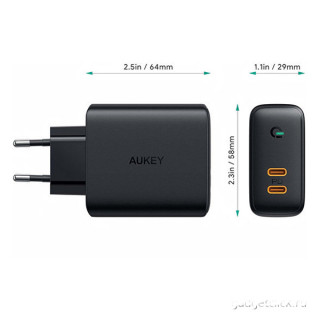 Сетевое зарядное устройство Aukey PA-D2 Dual-Port, PD, 36 Вт