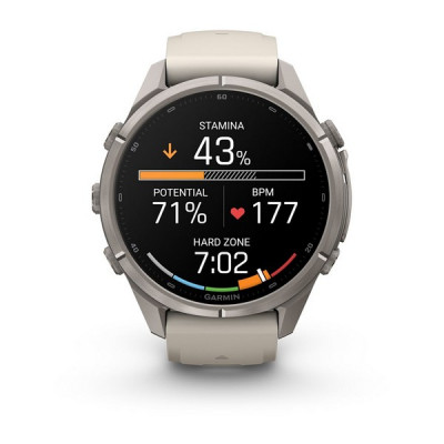 Garmin Fenix 9 Pro 43 мм Titanium with Fog Gray/Dark Sandstone Silicone Band (010-04335-85)