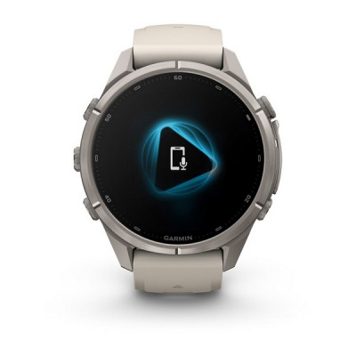 Garmin Fenix 9 Pro 43 мм Titanium with Fog Gray/Dark Sandstone Silicone Band (010-04335-85)