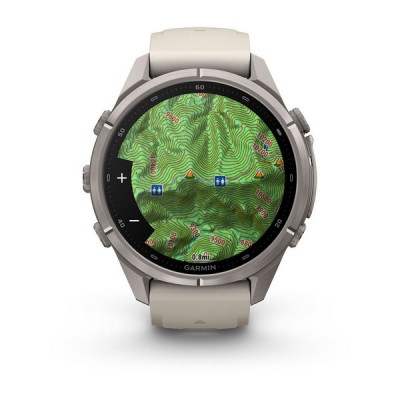 Garmin Fenix 9 Pro 43 мм Titanium with Fog Gray/Dark Sandstone Silicone Band (010-04335-85)