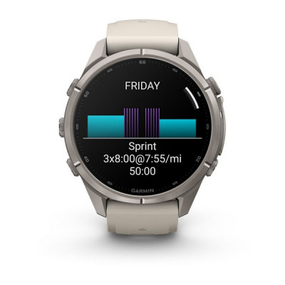 Garmin Fenix 9 Pro 43 мм Titanium with Fog Gray/Dark Sandstone Silicone Band (010-04335-85)