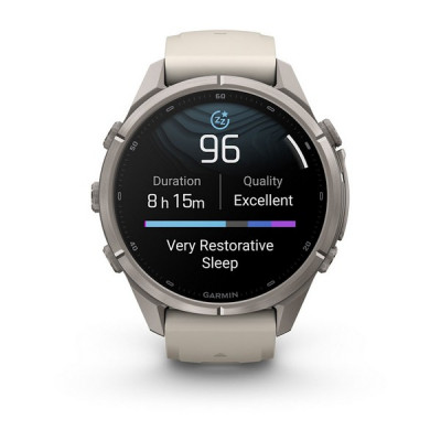 Garmin Fenix 9 Pro 43 мм Titanium with Fog Gray/Dark Sandstone Silicone Band (010-04335-85)