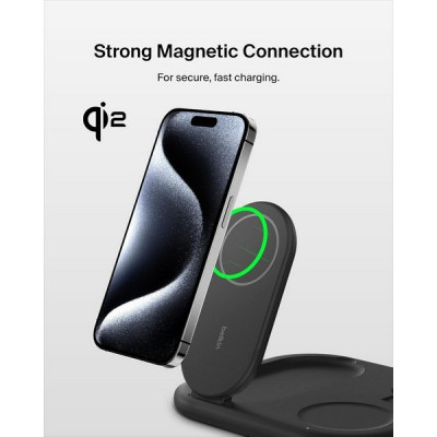 Беспроводная зарядная станция Belkin BoostCharge Pro 3-в-1 Magnetic Wireless Charger 15W (WIZ029myBK/WIZ029vfBK) черный