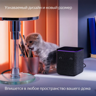 Умная колонка Яндекс Станция Миди с Алисой с Zigbee (YNDX-00054BLK) черный