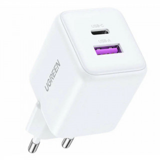 Сетевое зарядное устройство Ugreen X516 30W USB-C + USB-A GaN (65015) белый