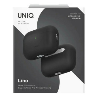 Чехол Uniq Lino Liquid Silicone для Airpods Pro 3 Charcoal Grey (AIRPODSPRO3-LINOCHRGRY)