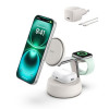 Беспроводное зарядное устройство Belkin UltraCharge Pro 3-in-1 Magnetic Charging Dock Qi2 25W (WIZ040kqSD) Sand