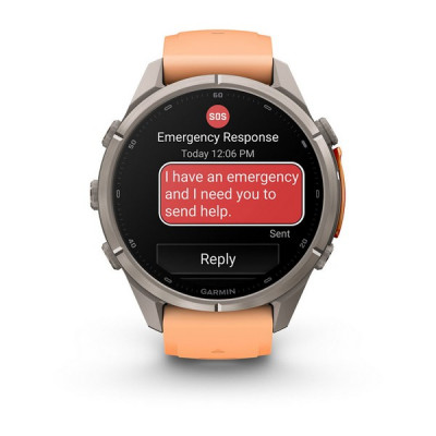 Garmin Fenix 9 Pro 43 мм inReach Titanium with Shell Pink/Autumn Orange Silicone Band (010-04335-00)