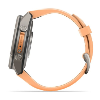 Garmin Fenix 9 Pro 43 мм inReach Titanium with Shell Pink/Autumn Orange Silicone Band (010-04335-00)