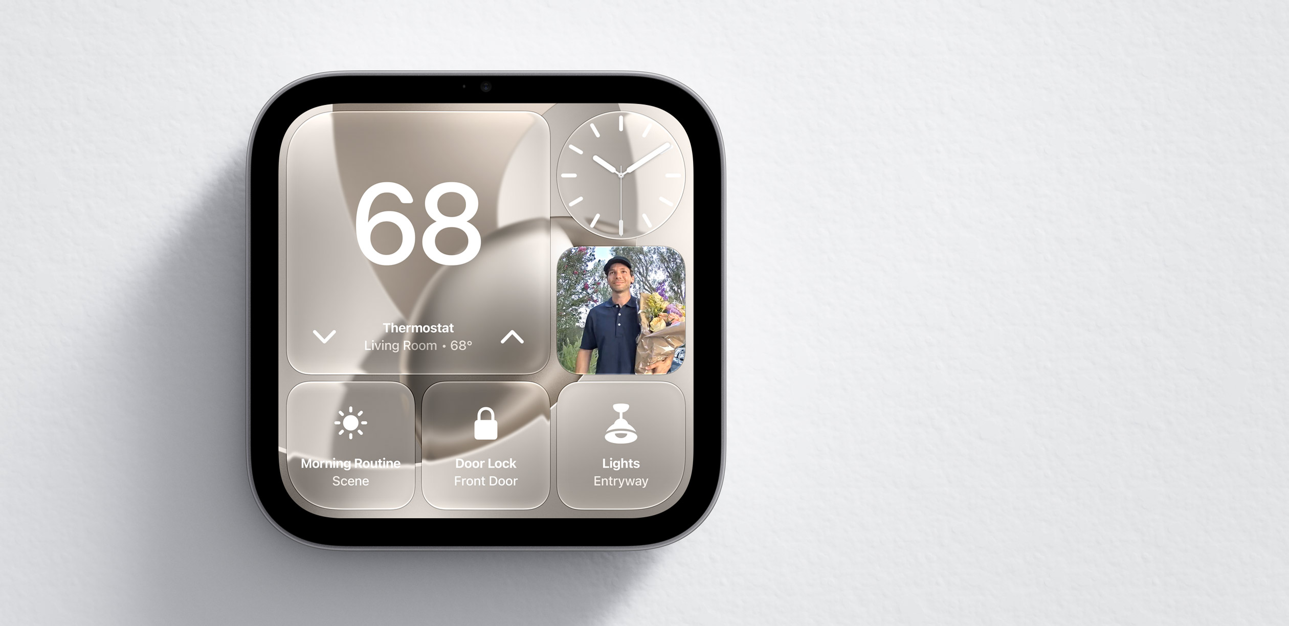 Панель управления светом, камерой и температурой на Apple HomeView