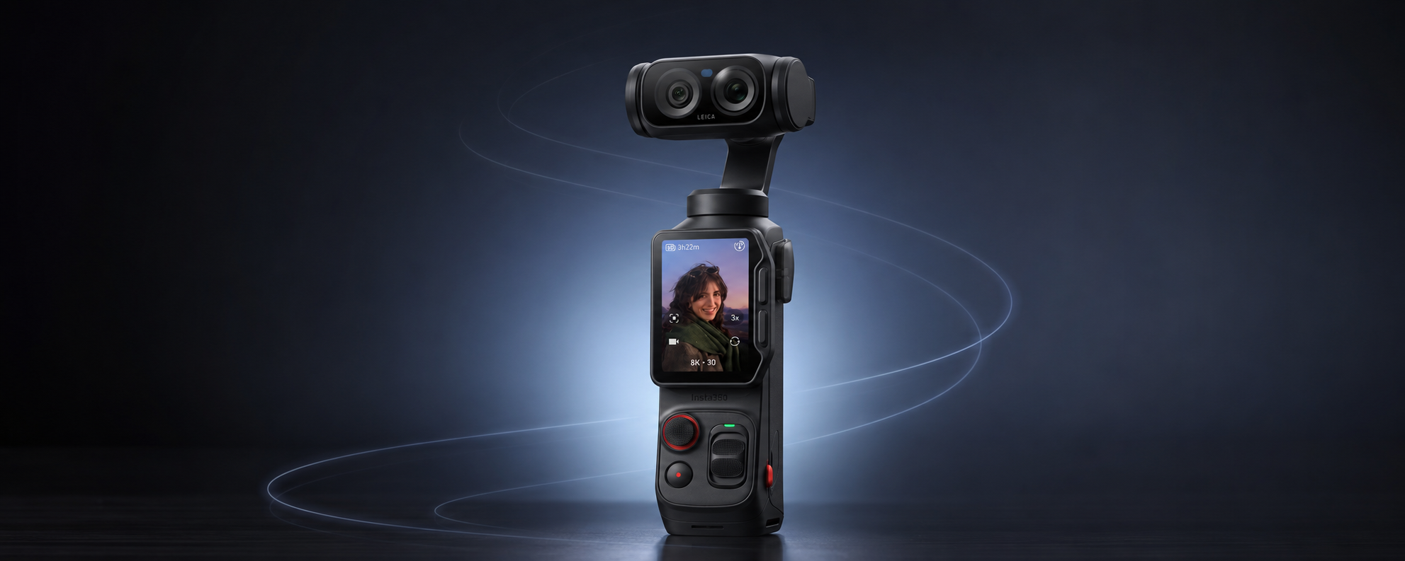 Insta360 Luna Ultra с двумя объективами, экраном и трехосевым подвесом