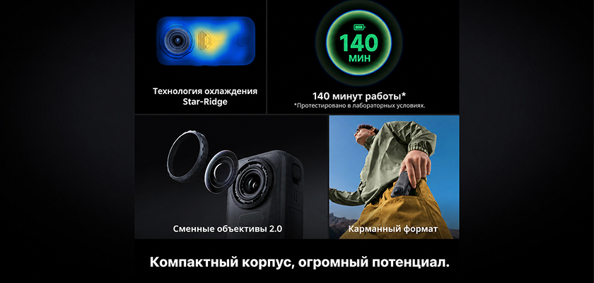 Охлаждение, автономность и сменные линзы Insta360 X6