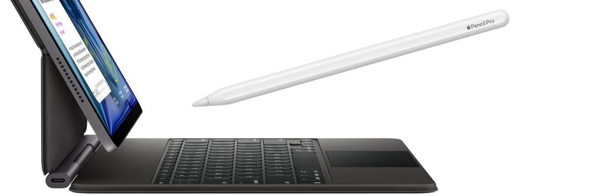 iPad Air: Apple Pencil Pro и Magic Keyboard