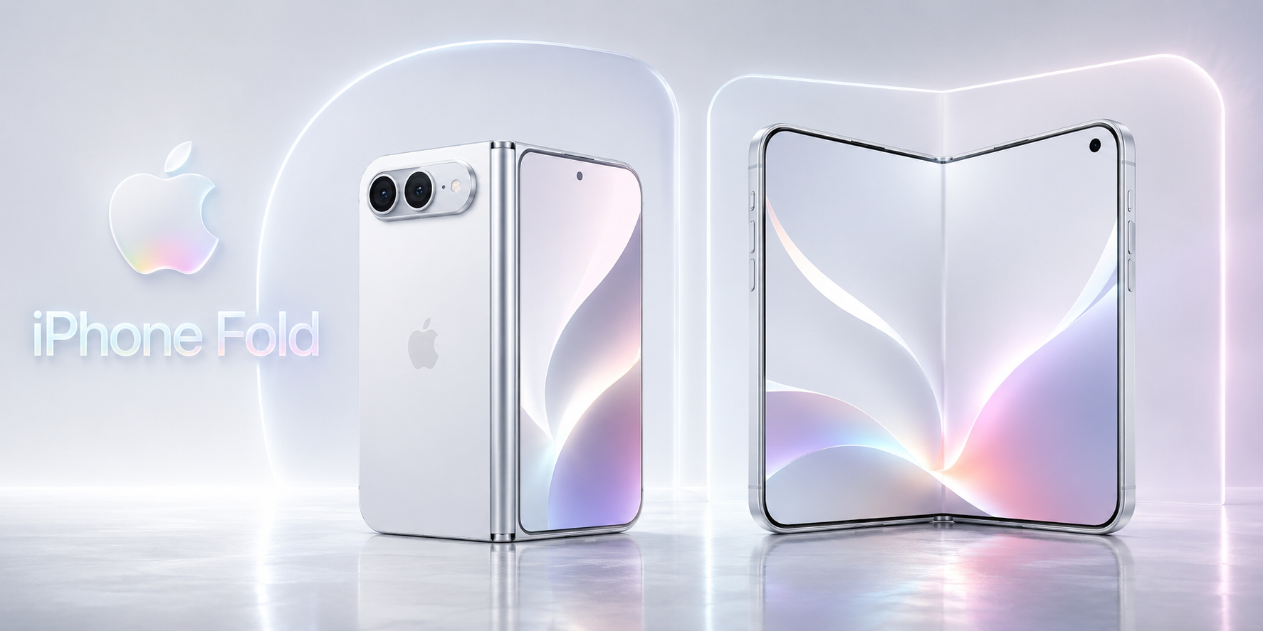 Внешний и внутренний экраны складного iPhone Fold
