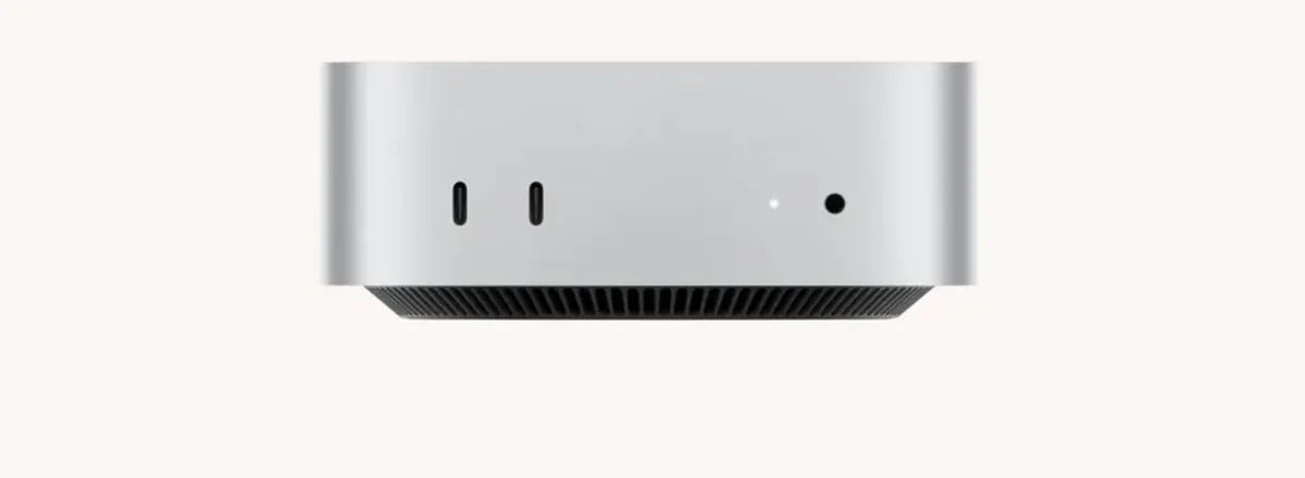 Передняя панель Mac mini с двумя USB‑C и разъёмом для наушников